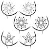 Yolev 6 pezzi strass pasties cristallo glitter pasties capezzolo copre seno sexy capezzolo pastie nappa adesivi corpo gemme, Nero, Bianco, taglia unica