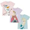 Disney Frozen - Il Regno di Ghiaccio - Elsa, Anna, Olaf - Confezione da 3 Camicie da Bambina in 100% Cotone