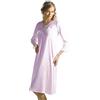 e.Femme® Camicia da Notte da Donna, a Maniche Lunghe, in Cotone/Modal Lilla. 52
