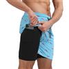 Saklifuo Costume da Bagno da Uomo con Fodera a Compressione, Anti sfregamento, ad Asciugatura Rapida, UPF 50+, Pantaloncini da Bagno da 17,8 cm