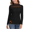 WOWENY Maglia termica da donna, colletto alto, in pile, elegante, calda, a collo alto, per inverno, autunno