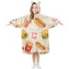 Sevdomey Coperte indossabili per hamburger cibo per bambini ragazzo ragazza, felpa con cappuccio a doppio strato coperta oversize