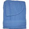 Generico Accappatoio in Spugna 100 Cotone con Cappuccio Accappatoio Uomo e Donna 450 grammi colore Celeste Taglia XXL