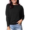 CUTeFiorino Maglietta a maniche lunghe da donna, a maniche pipistrello, alla moda, tinta unita, larga, casual, morbida, a maniche lunghe, girocollo, casual, casual, a maniche lunghe, casual