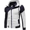 Generic Felpa con cappuccio da uomo con doppia cerniera pesante con zip intera Felpe da uomo unisex adulto in pile con coulisse pullover, bianco, Large