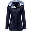 Generisch Giacca impermeabile da donna, leggera, softshell traspirante, impermeabile, antivento, sottile, con cappuccio rimovibile, per attività all'aria aperta, da escursionismo