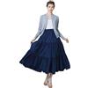 BEAUTELICATE Sottogonna Donna Cotone Corta Lunga Antistatico Retro Sottoveste con Pizzo Mezza Gonna per Abiti (Blu Navy - 90cm, M)