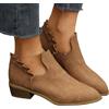 FGUUTYM Chelsea Boots - Stivaletti da donna in pelle scamosciata, eleganti da donna, con tacco a blocco, antiscivolo, corti, alla caviglia, da equitazione, da lavoro, taglie 36-43, marrone, 36