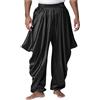 Sywiyi Costume da principe arabo harem, pantaloni lunghi baggy hippe pantaloni Bloomers Loose Fit Carnevale, Nero , 3XL