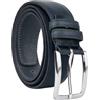 No Limits Cintura Uomo In Vero Cuoio, Made in Italy, Classica Con Cuciture e Accorciabile, Fibbia in Metallo Nickel Free, Alta 3,5 cm, Con Scatola