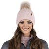 Vivisence Cappello Invernale da Donna con Pompon Realizzato in Filato Morbido E Caldo con Fodera Interna in Pile Antistatico Ideale per Le Giornate Fredde Invernali, Rosa Chiaro,Taglia Unica