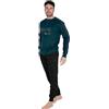 Australian Pigiama Lungo Uomo in Caldo Cotone in Vari Modelli E Taglie dalla M alla 2XL, Pigiama Maschile (IT, Testo, L, Regular, Regular, AI744-Verde Abete/Nero)