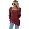 Rongseng Maglioni da Donna Maglia a Maniche Lunghe con Scollo Quadrato Sexy Slim Tunica Tops Elegante Pullover Morbido Leggero Sweatshirts T-Shirt Casual Felpa Moda Bluse per l'Autunno Inverno