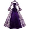HAOLEI Abito da Sera Lungo Donna 2024 Con Maniche a Tromba - Stile Medievale Vittoriano per Il Rinascimento, Carnevale, Halloween, Feste - Costume da Regina Principessa dell'800