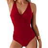 Cozyan Costume Intero Donna Scollo a V Curvy Costumi da Bagno Contenitivo Indietro Intero Costume da Bagno Intero Donna Sexy Scollo a V Costumi Interi Push up Vita Alta