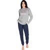 GIVOVA Pigiama Lungo Donna in Caldo Cotone in Varie Taglie E Colori, Pigiama Femminile (XL (48), GI056 Grigio)