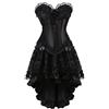 HAOLEI Bustino da Donna Cocktail Party Corsetto Halloween Body Steampunk Vintage Abito Elegante da Sera in Pizzo Floreale Top Ballo Gonna Gotica Vintage Gonna Vittoriana Steampunk Donna