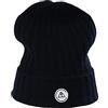 Cash-Mere.CH 100% Cashmere Rib Berretto Lavorato a Maglia per Donna e Giovani, Taglia Unica, Blu Marino, Taglia Unica