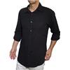 Fantasy Camicia Uomo Ragazzo Puro Lino Taglio Avvitato Slim Manica Lunga Leggera Fresca Estiva