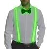 CPROSP 2 Pezzi/set Bretelle Luminose LED, Regolabili Neon Pantaloni Bretelle Verde, Cravatte Luminose, 3 Modalità Flash, Perfectos Para Festivales de música, Halloween, Fiestas de Disfraces, Bar