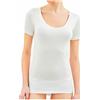 Liabel Maglia Intima Donna Lana Cotone - 65% Lana - 2-3 Pezzi - Maglietta Intima Donna Mezza Manica - Maglia Donna Lana Cotone Liscia 05321 26 (XXL, 2 Pezzi Bianco Lana)