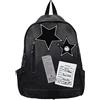 WLLJYSJZL Y2K Star Zaino Grunge Gotico Denim Punk Rock Emo Per Donne Uomini Monster 2000s Gradient Zaino 1-Nero Large Moda