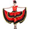 Yhong Vestito da Ballerina di Flamenco Spagnolo per Bambine Vestito Messicano con Volantini Costume per Lezioni di Ballo in Salone 360 Gradi 7-8 Anni