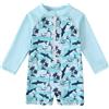 WYTbaby Costume da bagno per bambini, con protezione UV, per bambini, da 3 a 24 mesi, Azzurro, 9-12 Mesi