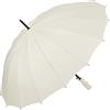 VON LILIENFELD® Ombrello Pioggia Lungo XL Classico Automatico Matrimonio Donna Uomo Stabile 16 Spicchi Colin crema