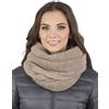 Vivisence Invernale Scaldacollo Classico da Donna in Filato Caldo Design con Toppa in Ecopelle Perfetto per Le Giornate Invernali E Le attività All'aperto