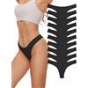 Evolyline Set di 6 mutande da donna, in cotone, biancheria intima da donna, morbide, senza cuciture e tanga, in cotone, hipster, comodi, traspiranti, taglie S-XL
