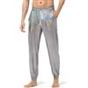 Casey Kevin Pantaloni Glitter Uomo Discoteca Pantalone Metallizzati Paillettes Uomo anni 70 Lucidi Pantaloni Argentati Dorati