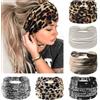 AWUMBUK Fasce larghe da donna annodate antiscivolo, morbide fasce per capelli a turbante, accessori per capelli, stile bohémien, africano, tinta unita, per donne, yoga, allenamento, confezione da 6