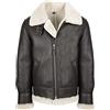 House Of Leather Giacca da uomo classica B3 in pelle di pecora originale, in vero montone, stile volante (S, marrone bianco)