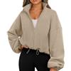 EUDOLAH Felpa Cappotto Sportivo in Pile Rocker con Collo Alto e Zip Imbottita Donna Uomo Unisex