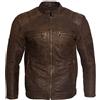 Infinity Leather Giacca da Motociclista da Uomo Corridore in Pelle Marrone Chiaro L