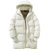 Generisch Piumino da uomo leggero con cappuccio, giacca trapuntata termica con chiusura a strappo, giacca invernale, lunghezza media, oversize, colletto a risvolto, giacche da uomo, bianco, M