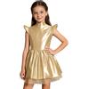 RUNQHUI - Tutu, vestito da danza moderna e jazz per ragazze, abito metallizzato, costume da spettacolo, tenuta, oro, 11-12 Anni