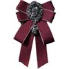SMTCM Spilla da uomo con fiocco grande con strass retrò Bowtie pre-legata mosche regolabile cristallo arco cravatta fiocco collare clip collo per abito matrimonio festa cerimonia, Colore: rosso, 16*10CM