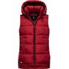 MARIKOO Caldo gilet invernale da donna trapuntato con cappuccio Zarinaa, XS-XXL, rosso sangue, L