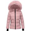 Generic Parka impermeabile per ragazze in pelliccia sintetica con cappuccio lungo piumini per adolescenti bambini inverno isolato piumino Outwear, rosa, 13-14 Years