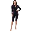 Yihuimin Costume da Bagno Donna Pezzo Nuoto Shorty Rashguard Manica Lunga Muta da Surf Nero S