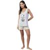 Peanuts Pigiama Donna Estivo Canotta Giromanica e Pantaloncino Cotone Art 64432 in Scatola Regalo (IT, Testo, M, Regular, Regular, Grigio Melange)