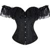 WLFFW Corsetto Burlesque Bustino Corpetti Donna Eleganti Pizzo(EU(42-44) 3XL, Nero)