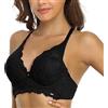 SHEKINI Reggiseno con Ferretto Donna Reggiseno Push Up Pizzo Scollatura Profonda Schiena Nuda Donna Sexy Lingerie Incrociato Dietro