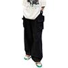 Hewlshawn Pantaloni Cargo gotici da Donna Larghi a Gamba Larga Casual Harajuku Vintage Black
