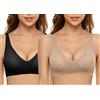 CheChury Donna Reggiseno Senza Ferretto Push Up Rimovibile Bralette Senza Cuciture Supporto Completo e Cinghie Regolabili Top Corsetto