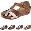 ZENITHINE Sandali Ortopedici Donna Estive Eleganti Sandali Leggere Comodi Cuoio Artificiale Sandali con Zeppa Vintage Moda Scarpe Sportivi Sandali Trekking Donna(Brown,US 8/EU 39)