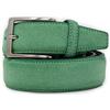 Emila Cintura verde chiaro scamosciata uomo pelle cinta camoscio artigianale casual 3,5 cm con fibbia per jeans abiti da ragazzo belt casual elegante sportiva 120 cm Vera Pelle Verde menta