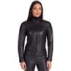 D'Arienzo Giacca Pelle Nera Donna Giubbotto Biker Vera Pelle Made in Italy Linda